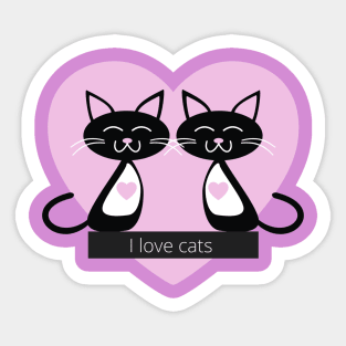 I love cats Sticker